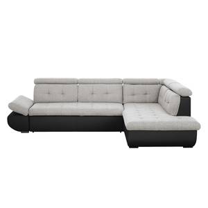 Ecksofa Auletta Webstoff Schwarz - Grau - Textil - 296 x 95 x 228 cm