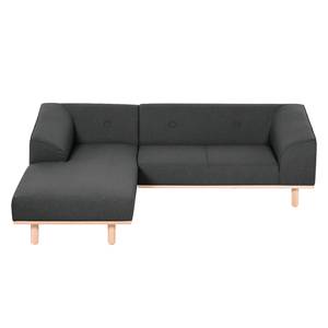 Ecksofa Aya Webstoff Anthrazit - Longchair davorstehend links