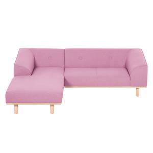 Ecksofa Aya Webstoff Webstoff - Rosa - Longchair davorstehend links