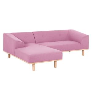 Ecksofa Aya Webstoff Rosa - Longchair davorstehend links