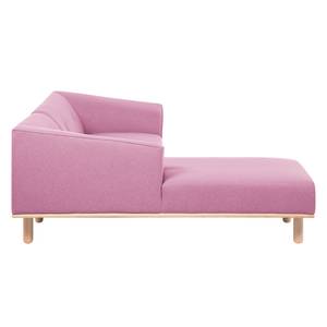 Ecksofa Aya Webstoff Webstoff - Rosa - Longchair davorstehend links