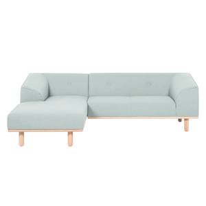 Ecksofa Aya Webstoff Stahlblau - Longchair davorstehend links