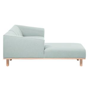 Ecksofa Aya Webstoff Webstoff - Stahlblau - Longchair davorstehend links