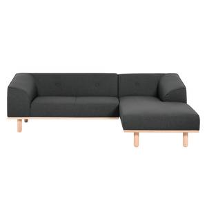 Ecksofa Aya Webstoff Anthrazit - Longchair davorstehend rechts