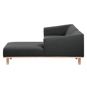 Ecksofa Aya Webstoff Webstoff - Anthrazit - Longchair davorstehend rechts