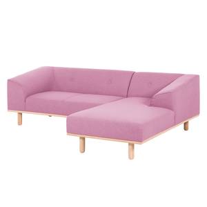 Ecksofa Aya Webstoff Webstoff - Rosa - Longchair davorstehend rechts