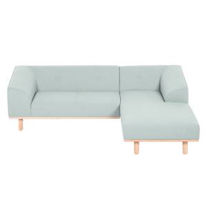 Ecksofa Aya Webstoff Webstoff - Stahlblau - Longchair davorstehend rechts