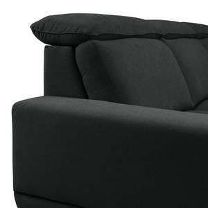 Ecksofa Bagley Webstoff mit Schlaffunktion - Anthrazit - Longchair davorstehend links