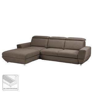 Ecksofa Bagley Webstoff mit Schlaffunktion - Congo Grau - Longchair davorstehend links