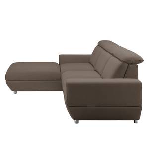 Ecksofa Bagley Webstoff mit Schlaffunktion - Congo Grau - Longchair davorstehend links