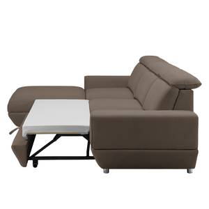 Ecksofa Bagley Webstoff mit Schlaffunktion - Congo Grau - Longchair davorstehend links