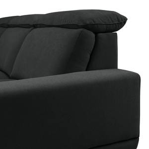 Ecksofa Bagley Webstoff mit Schlaffunktion - Anthrazit - Longchair davorstehend rechts