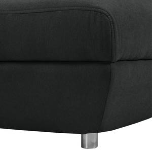 Ecksofa Bagley Webstoff mit Schlaffunktion - Anthrazit - Longchair davorstehend rechts