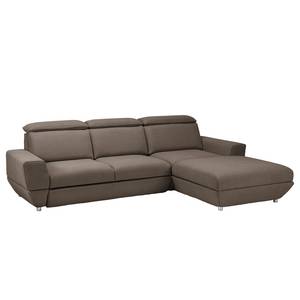 Ecksofa Bagley Webstoff mit Schlaffunktion - Congo Grau - Longchair davorstehend rechts