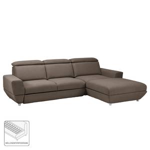 Ecksofa Bagley Webstoff mit Schlaffunktion - Congo Grau - Longchair davorstehend rechts