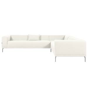 Ecksofa Banfora II Webstoff Ivory - Ecke davorstehend rechts