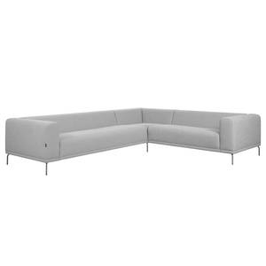 Ecksofa Banfora II Webstoff Grau - Ecke davorstehend rechts