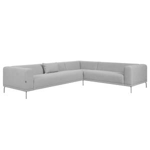 Ecksofa Banfora II Webstoff Grau - Ecke davorstehend rechts