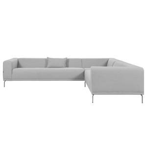 Ecksofa Banfora II Webstoff Grau - Ecke davorstehend rechts