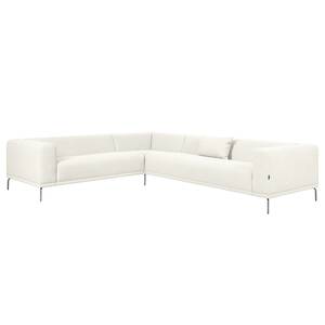 Ecksofa Banfora II Webstoff Ivory - Ecke davorstehend links