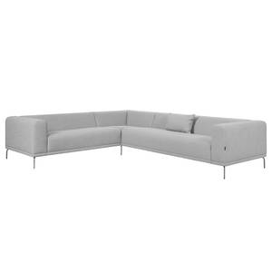 Ecksofa Banfora II Webstoff Grau - Ecke davorstehend links