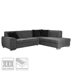 Ecksofa Barkley Stoff Hellgrau Longchair davorstehend rechts - Schlaffunktion