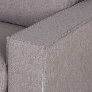 Ecksofa Barnie Webstoff Taupe - Longchair davorstehend rechts