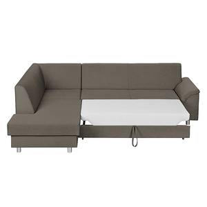 Ecksofa Bauru (mit Schlaffunktion) Webstoff - Braun - Longchair davorstehend links