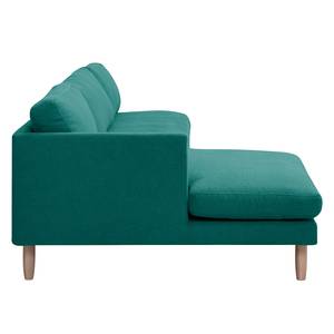 Ecksofa Bedale Webstoff Petrol - Longchair davorstehend links