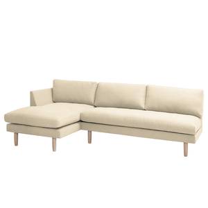 Ecksofa Bedale Webstoff Warmes Beige - Longchair davorstehend links