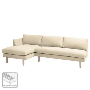 Ecksofa Bedale Webstoff Warmes Beige - Longchair davorstehend links