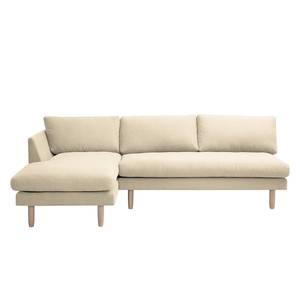 Ecksofa Bedale Webstoff Warmes Beige - Longchair davorstehend links