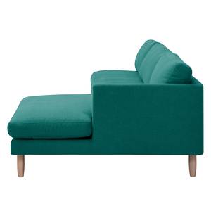 Ecksofa Bedale Webstoff Petrol - Longchair davorstehend rechts