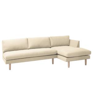 Ecksofa Bedale Webstoff Warmes Beige - Longchair davorstehend rechts