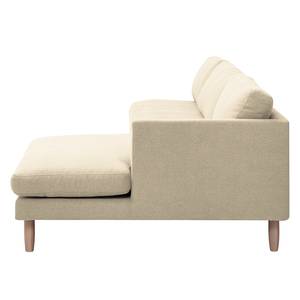 Hoekbank Bedale geweven stof Warm beige - Longchair vooraanzicht rechts