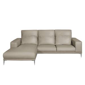 Ecksofa Beloha Echtleder Cappuccino - Longchair davorstehend links