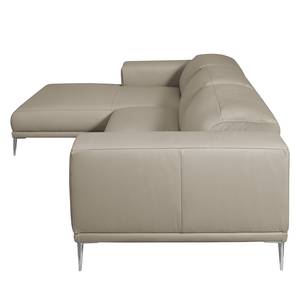 Ecksofa Beloha Echtleder Cappuccino - Longchair davorstehend links