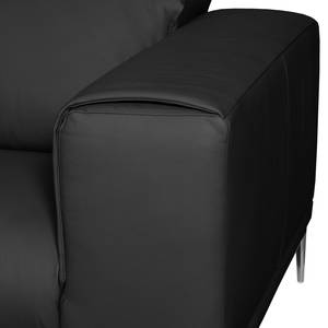 Ecksofa Beloha Echtleder Schwarz - Longchair davorstehend links