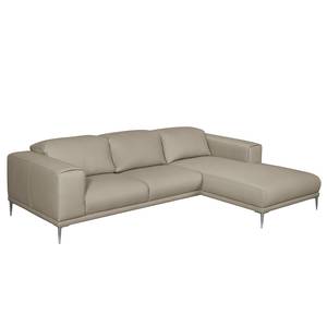 Ecksofa Beloha Echtleder Cappuccino - Longchair davorstehend rechts