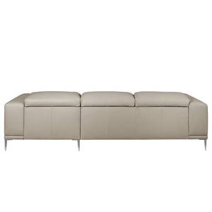 Ecksofa Beloha Echtleder Cappuccino - Longchair davorstehend rechts