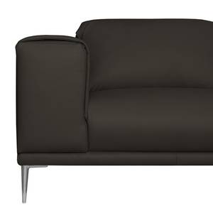 Ecksofa Beloha Echtleder Dunkelbraun - Longchair davorstehend rechts