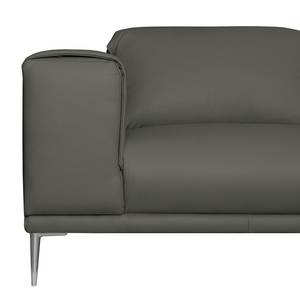 Ecksofa Beloha Echtleder Dunkelgrau - Longchair davorstehend rechts