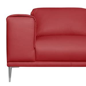 Ecksofa Beloha Echtleder Rot - Longchair davorstehend rechts