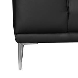 Ecksofa Beloha Echtleder Schwarz - Longchair davorstehend rechts