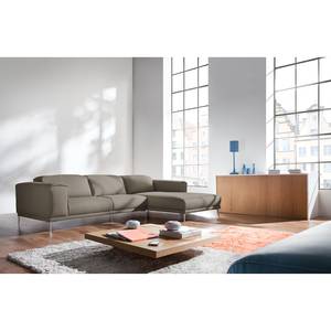 Ecksofa Beloha Echtleder Taupe - Longchair davorstehend rechts