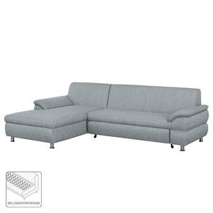 Ecksofa Belzoni Webstoff Granit - Longchair davorstehend links - Keine Funktion