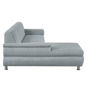 Ecksofa Belzoni Webstoff Granit - Longchair davorstehend links - Keine Funktion