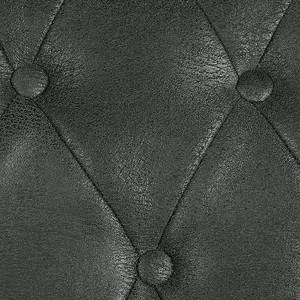 Canapé d'angle Benavente Aspect vieux cuir - Anthracite - Méridienne courte à gauche (vue de face)