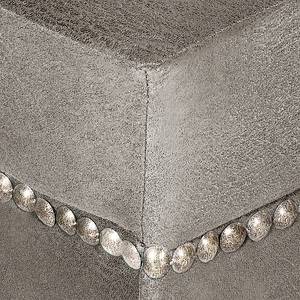 Canapé d'angle Benavente Aspect vieux cuir - Argenté gris - Méridienne courte à gauche (vue de face)