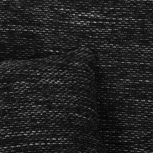 Canapé d'angle Berrings (convertible) Imitation cuir / Tissu structuré - Noir - Méridienne courte à gauche (vue de face)